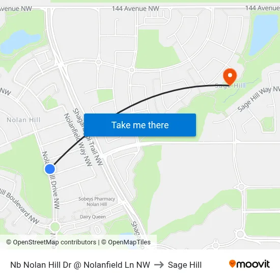 Nb Nolan Hill Dr @ Nolanfield Ln NW to Sage Hill map