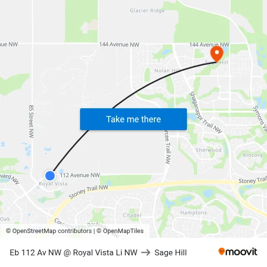 Eb 112 Av NW @ Royal Vista Li NW to Sage Hill map