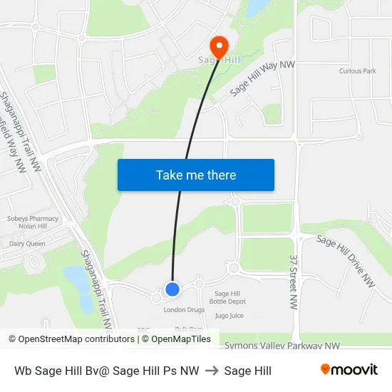 Wb Sage Hill Bv@ Sage Hill Ps NW to Sage Hill map