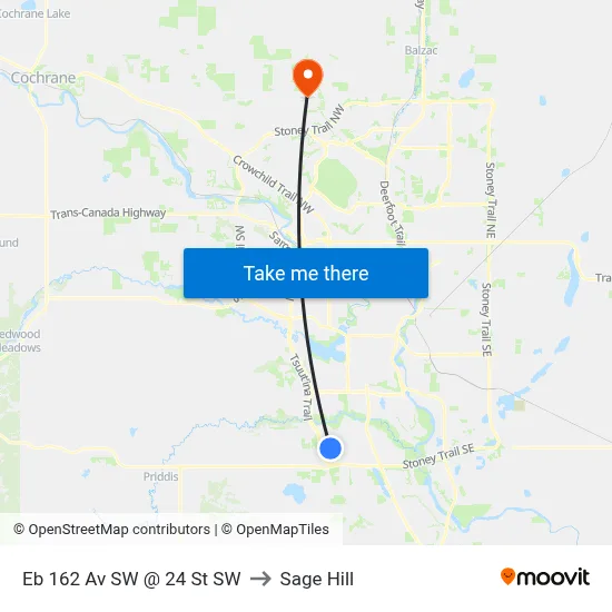 Eb 162 Av SW @ 24 St SW to Sage Hill map