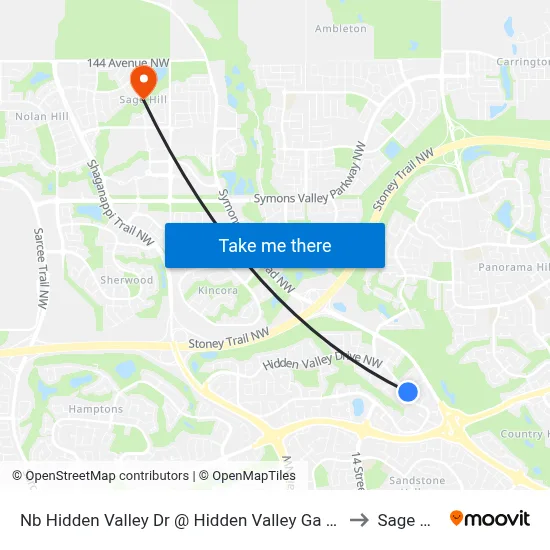 Nb Hidden Valley Dr @ Hidden Valley Ga NW to Sage Hill map