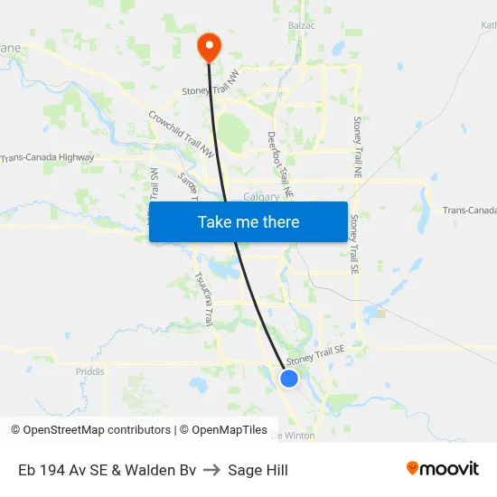 Eb 194 Av SE & Walden Bv to Sage Hill map