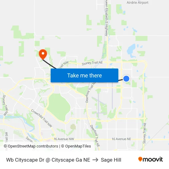 Wb Cityscape Dr @ Cityscape Ga NE to Sage Hill map