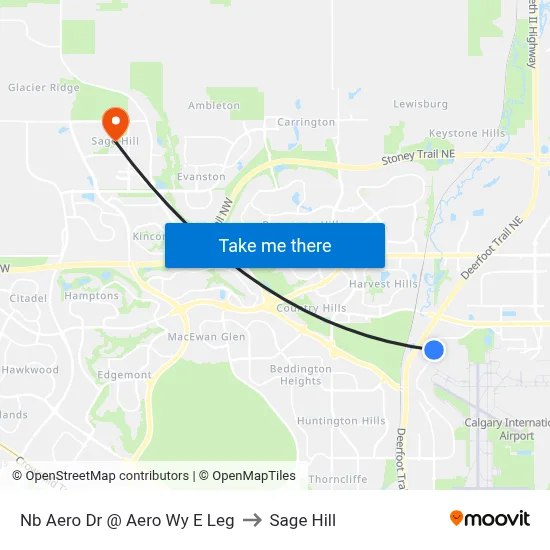 Nb Aero Dr @ Aero Wy E Leg to Sage Hill map