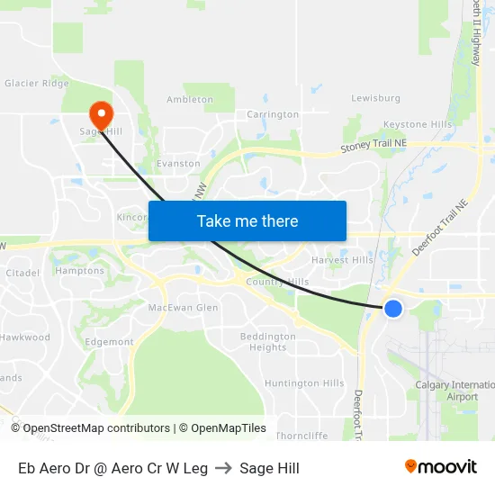 Eb Aero Dr @ Aero Cr W  Leg to Sage Hill map