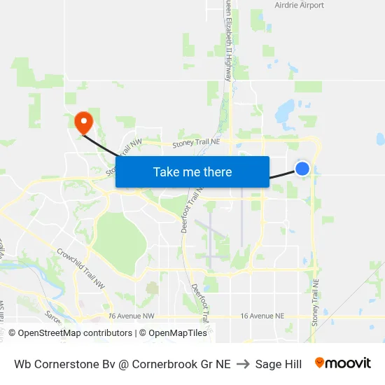 Wb Cornerstone Bv @ Cornerbrook Gr NE to Sage Hill map