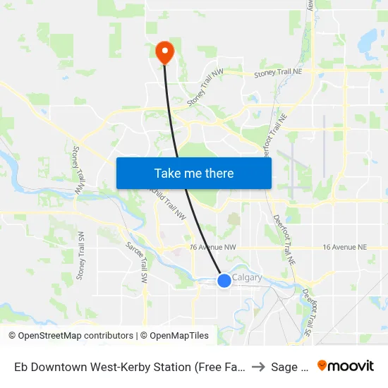 Eb Downtown West-Kerby Station (Free Fare Zone) to Sage Hill map