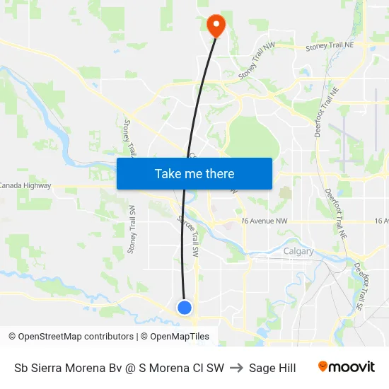 Sb Sierra Morena Bv @ S Morena Cl SW to Sage Hill map