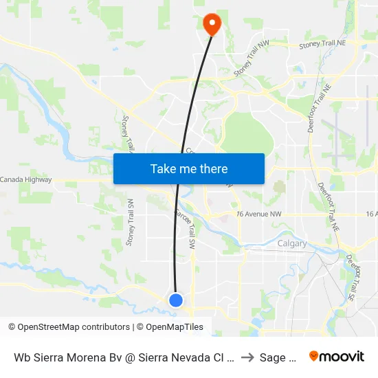 Wb Sierra Morena Bv @ Sierra Nevada Cl SW to Sage Hill map