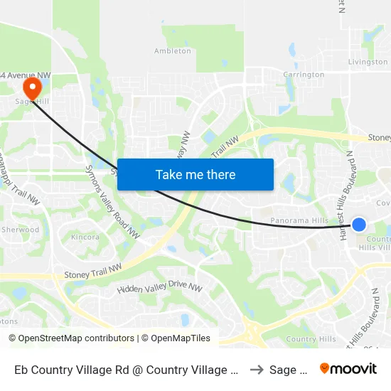 Eb Country Village Rd @ Country Village  Li NE to Sage Hill map