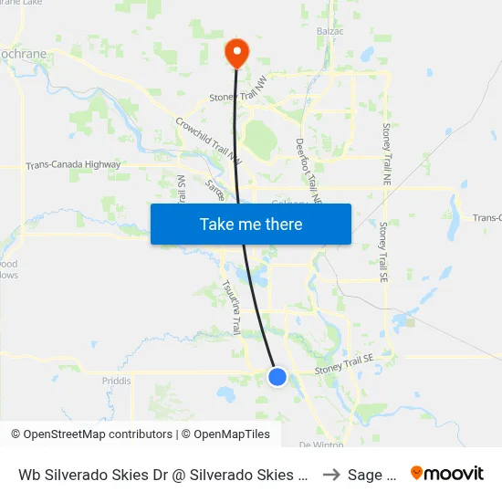 Wb Silverado Skies Dr @ Silverado Skies Mr SW to Sage Hill map