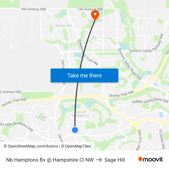 Nb Hamptons Bv @ Hampshire Cl NW to Sage Hill map