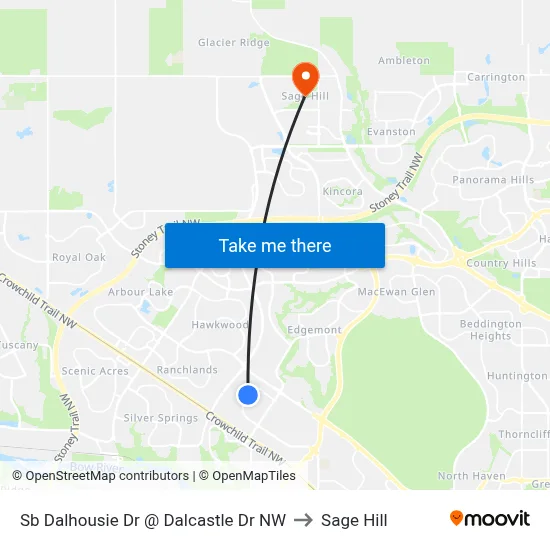 Sb Dalhousie Dr @ Dalcastle Dr NW to Sage Hill map