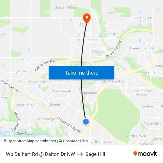 Wb Dalhart Rd @ Dalton Dr NW to Sage Hill map