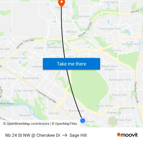 Nb 24 St NW @ Cherokee Dr to Sage Hill map