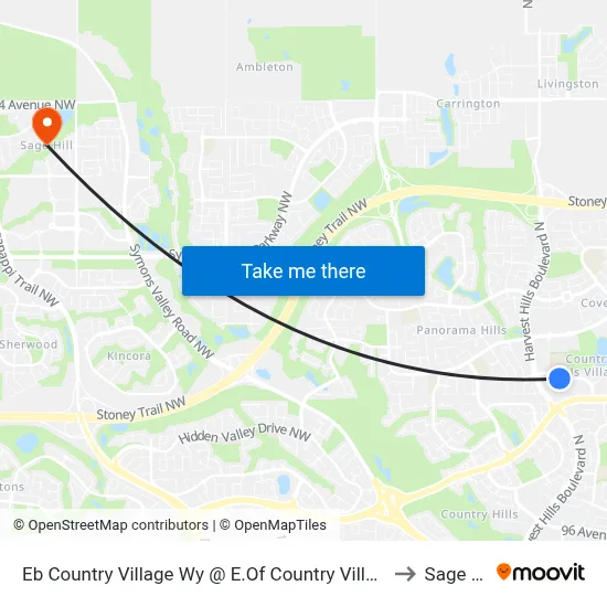 Eb Country Village Wy @ E.Of Country Village Li NE to Sage Hill map