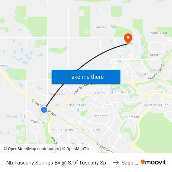 Nb Tuscany Springs Bv @ S.Of Tuscany Springs Gd NW to Sage Hill map