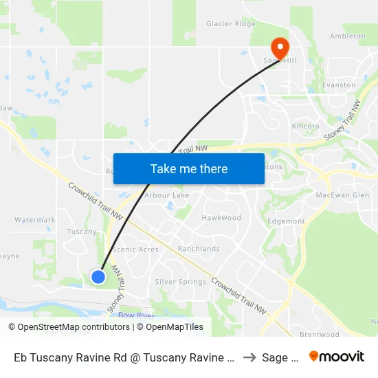 Eb Tuscany Ravine Rd @ Tuscany Ravine Cl NW to Sage Hill map