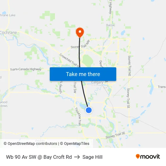 Wb 90 Av SW @ Bay Croft Rd to Sage Hill map