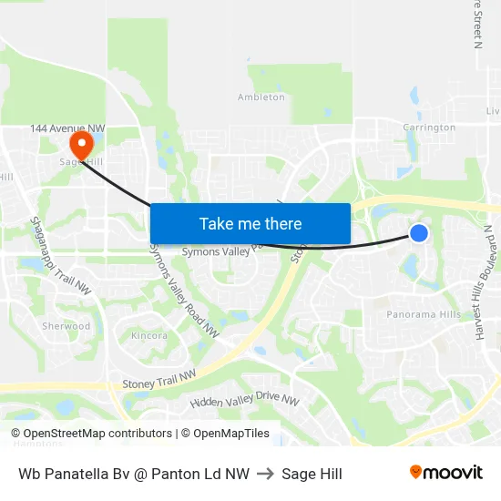 Wb Panatella Bv @ Panton Ld NW to Sage Hill map