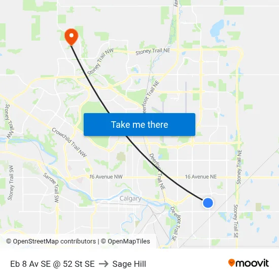 Eb 8 Av SE @ 52 St SE to Sage Hill map