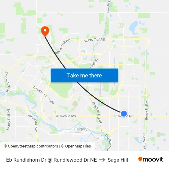 Eb Rundlehorn Dr @ Rundlewood Dr NE to Sage Hill map