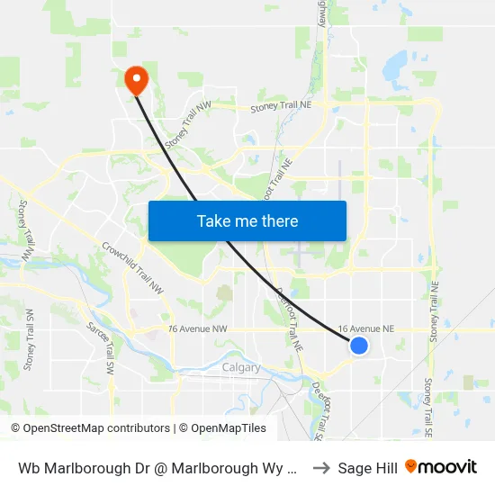 Wb Marlborough Dr @ Marlborough Wy NE to Sage Hill map