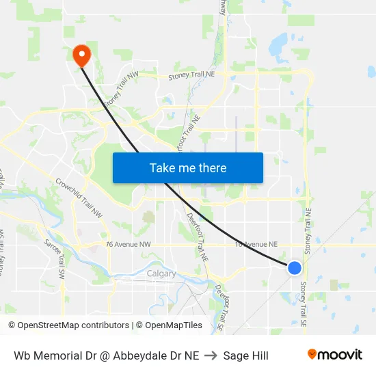 Wb Memorial Dr @ Abbeydale Dr NE to Sage Hill map