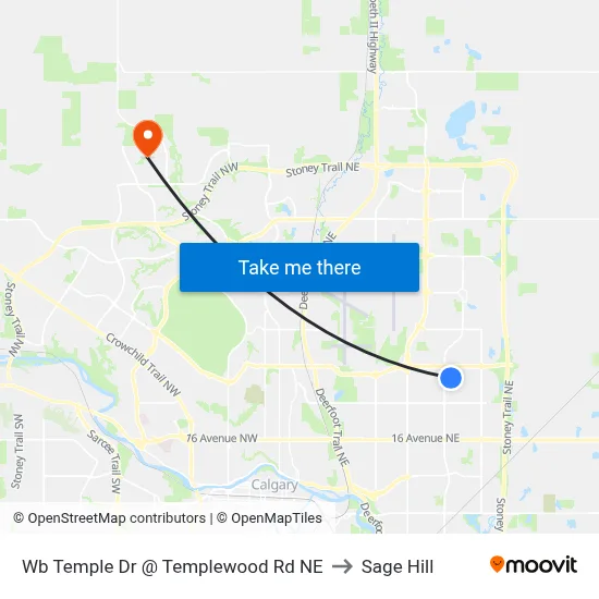 Wb Temple Dr @ Templewood Rd NE to Sage Hill map