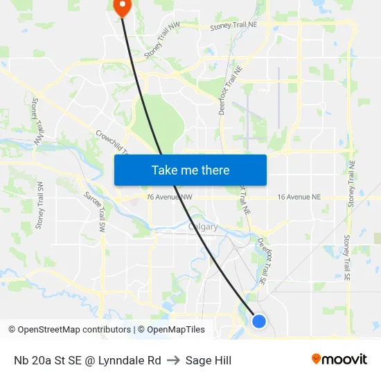 Nb 20a St SE @ Lynndale Rd to Sage Hill map