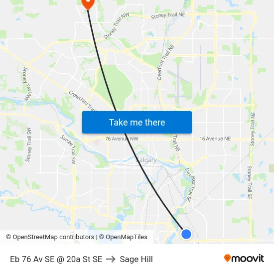 Eb 76 Av SE @ 20a St SE to Sage Hill map