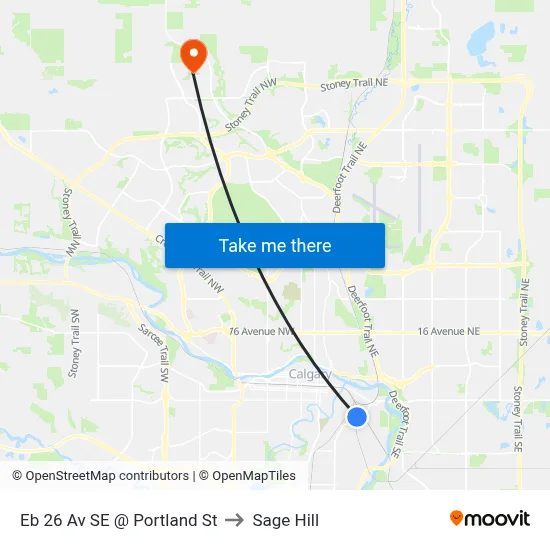 Eb 26 Av SE @ Portland St to Sage Hill map