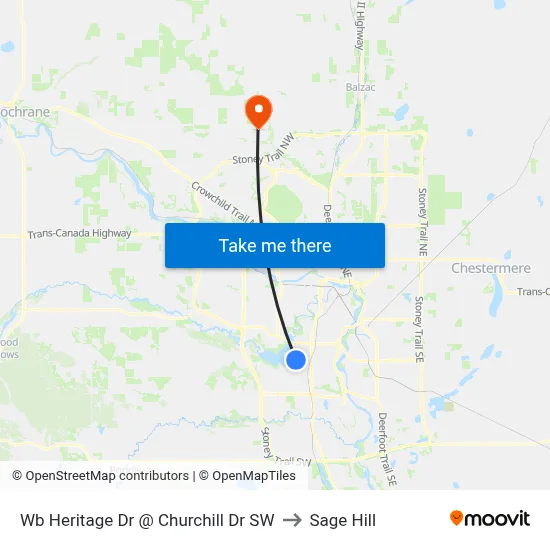 Wb Heritage Dr @ Churchill Dr SW to Sage Hill map