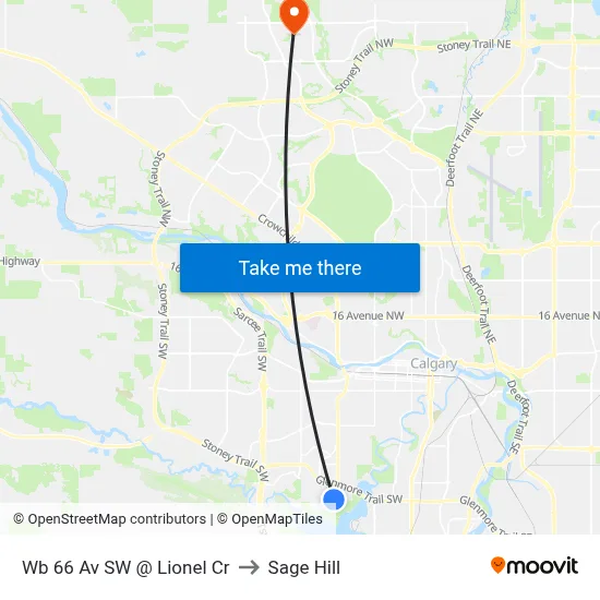 Wb 66 Av SW @ Lionel Cr to Sage Hill map