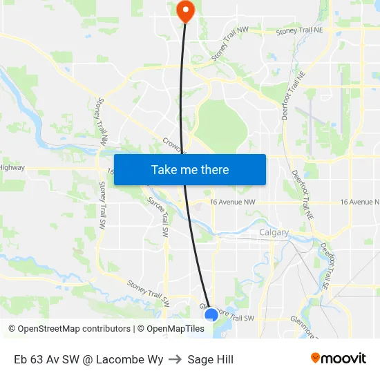 Eb 63 Av SW @ Lacombe Wy to Sage Hill map