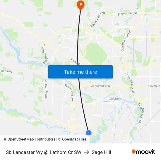 Sb Lancaster Wy @ Lathom Cr SW to Sage Hill map