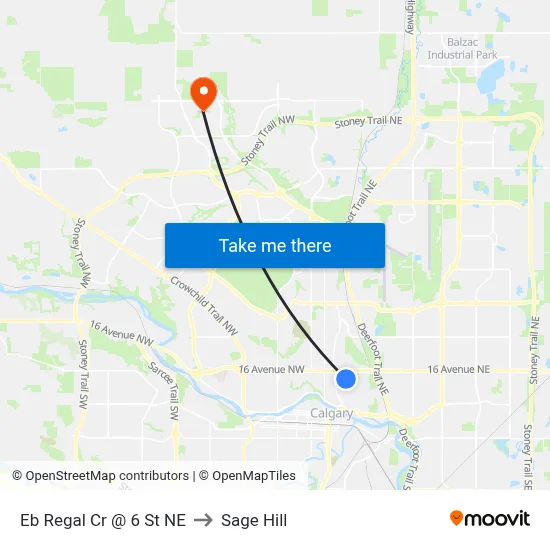 Eb Regal Cr @ 6 St NE to Sage Hill map