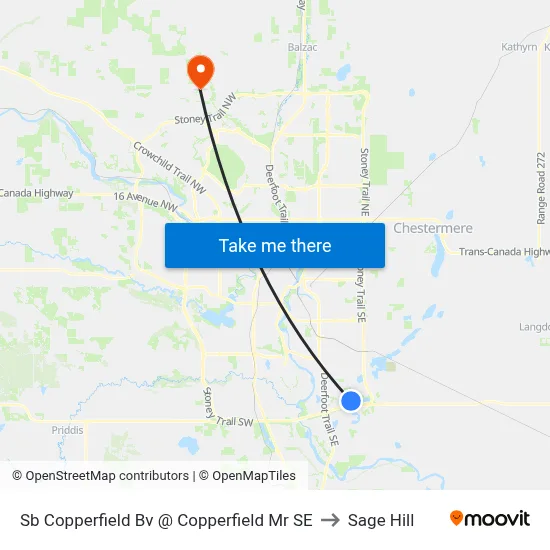 Sb Copperfield Bv @ Copperfield Mr SE to Sage Hill map