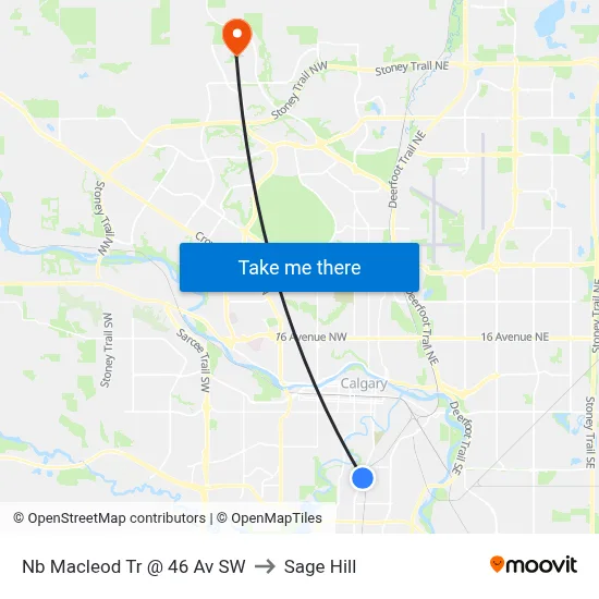 Nb Macleod Tr @ 46 Av SW to Sage Hill map