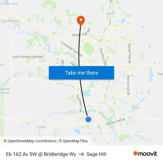 Eb 162 Av SW @ Bridleridge Wy to Sage Hill map