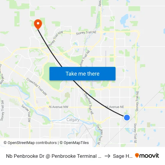 Nb Penbrooke Dr @ Penbrooke Terminal SE to Sage Hill map