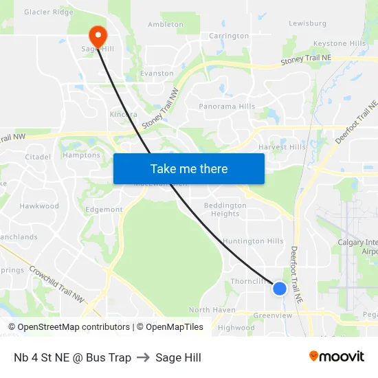 Nb 4 St NE @ Bus Trap to Sage Hill map