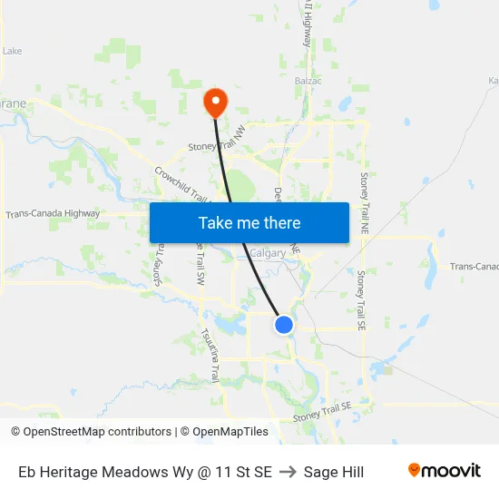 Eb Heritage Meadows Wy @ 11 St SE to Sage Hill map