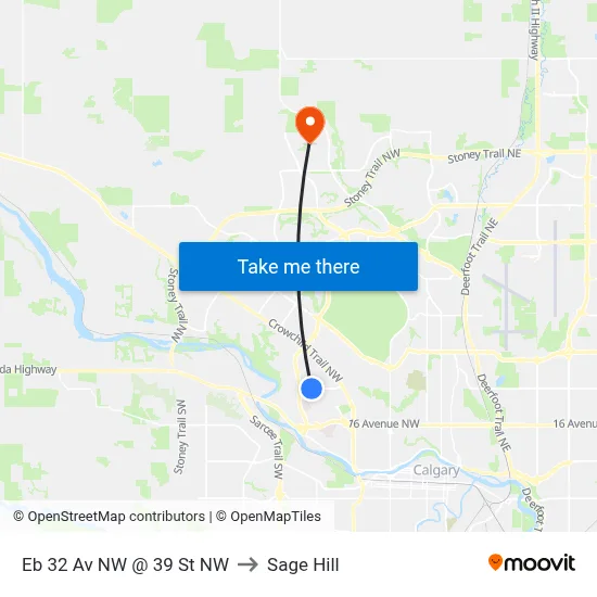Eb 32 Av NW @ 39 St NW to Sage Hill map