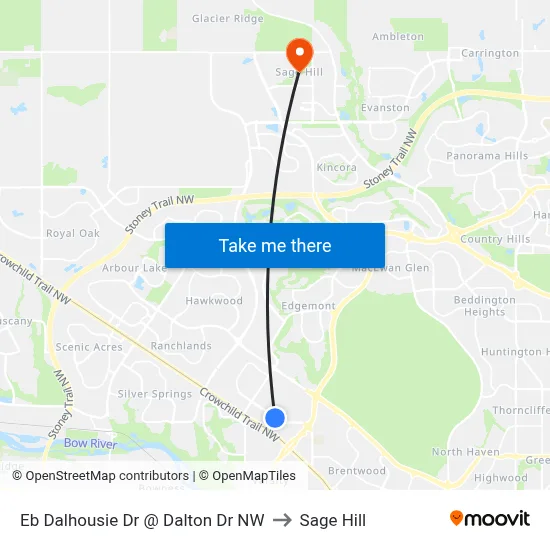 Eb Dalhousie Dr @ Dalton Dr NW to Sage Hill map