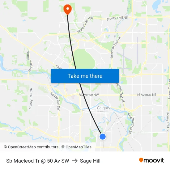Sb Macleod Tr @ 50 Av SW to Sage Hill map