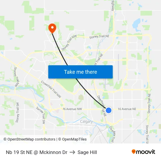 Nb 19 St NE @ Mckinnon Dr to Sage Hill map