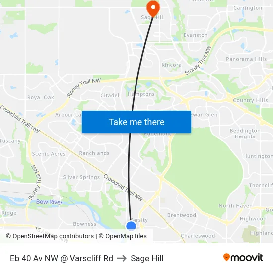 Eb 40 Av NW @ Varscliff Rd to Sage Hill map
