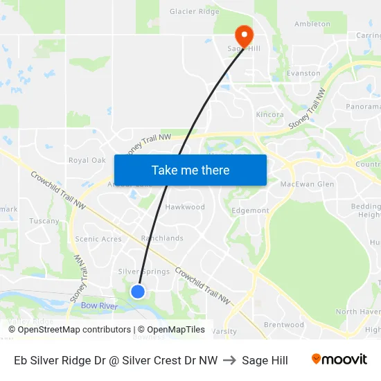 Eb Silver Ridge Dr @ Silver Crest Dr NW to Sage Hill map