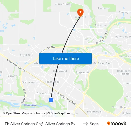 Eb Silver Springs Ga@ Silver Springs Bv NW to Sage Hill map